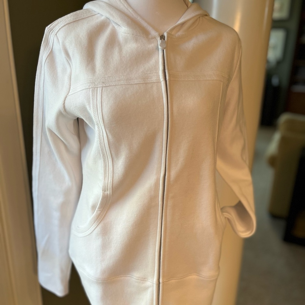 Kirkland white hooded zip sweatshirt new